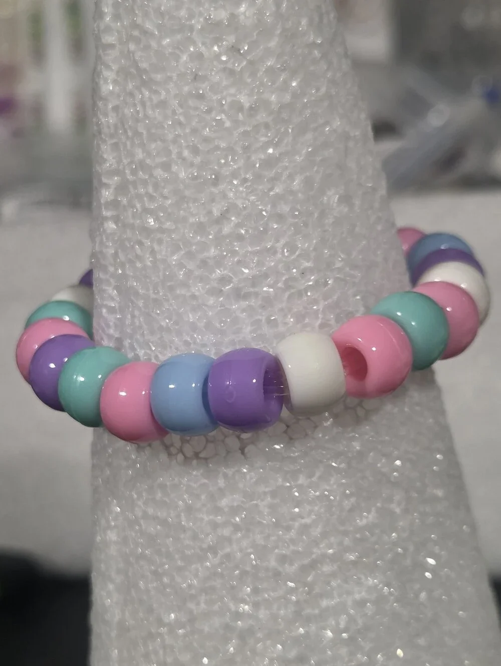 Handcrafted Pastel Beaded Stretch Bracelet for Kids - Multicolor